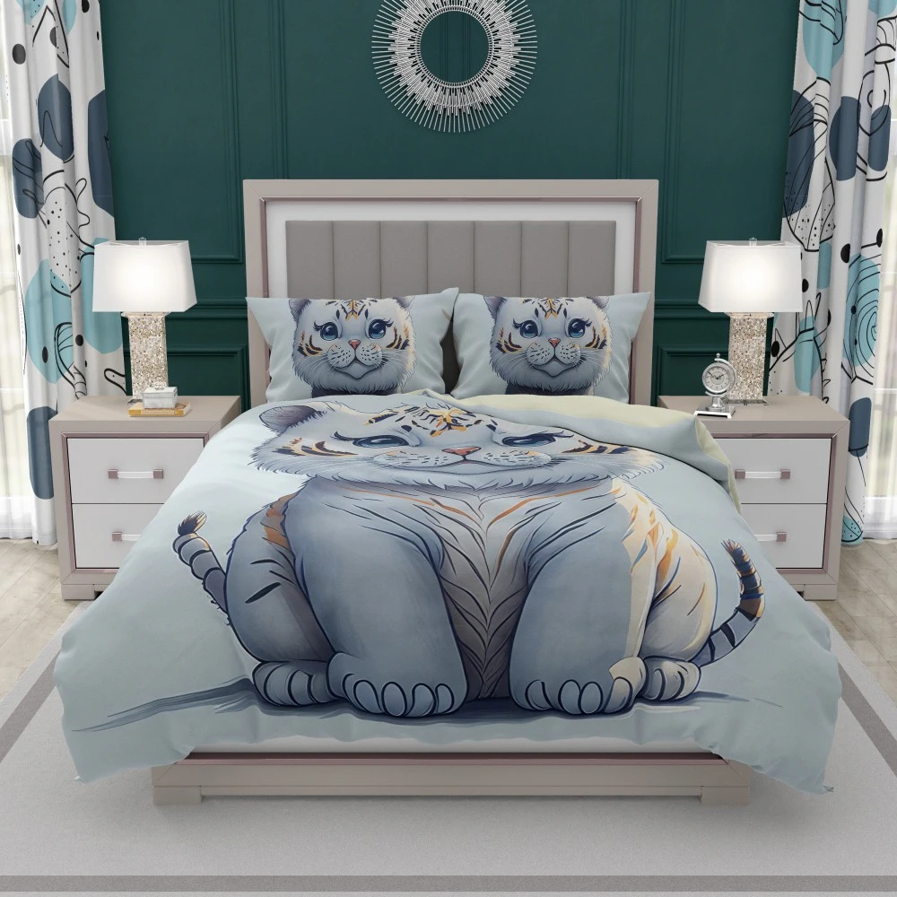 What is the Comforter ( Duvet ) ? 8 Majestic White Tiger Eyes Bedding Set 1