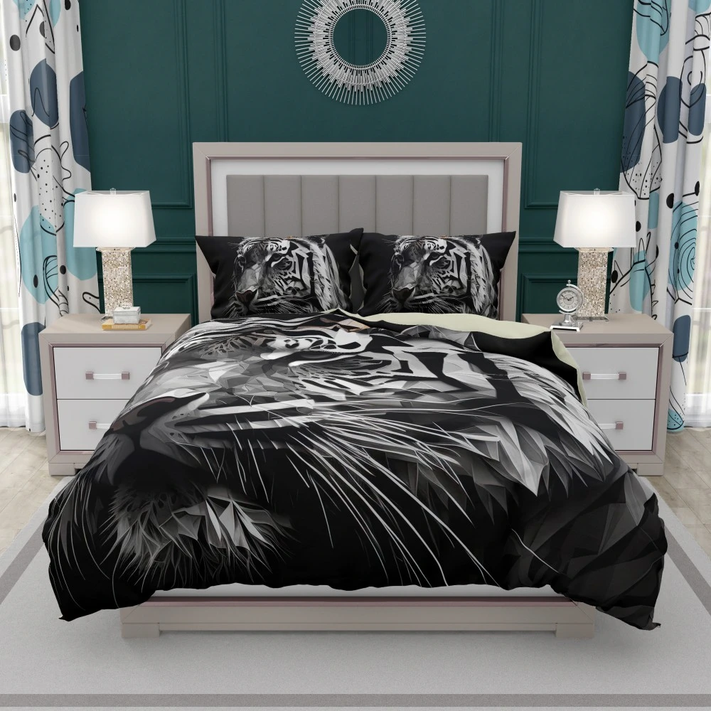 Modest Polygon Tiger Illustration Bedding Set 1