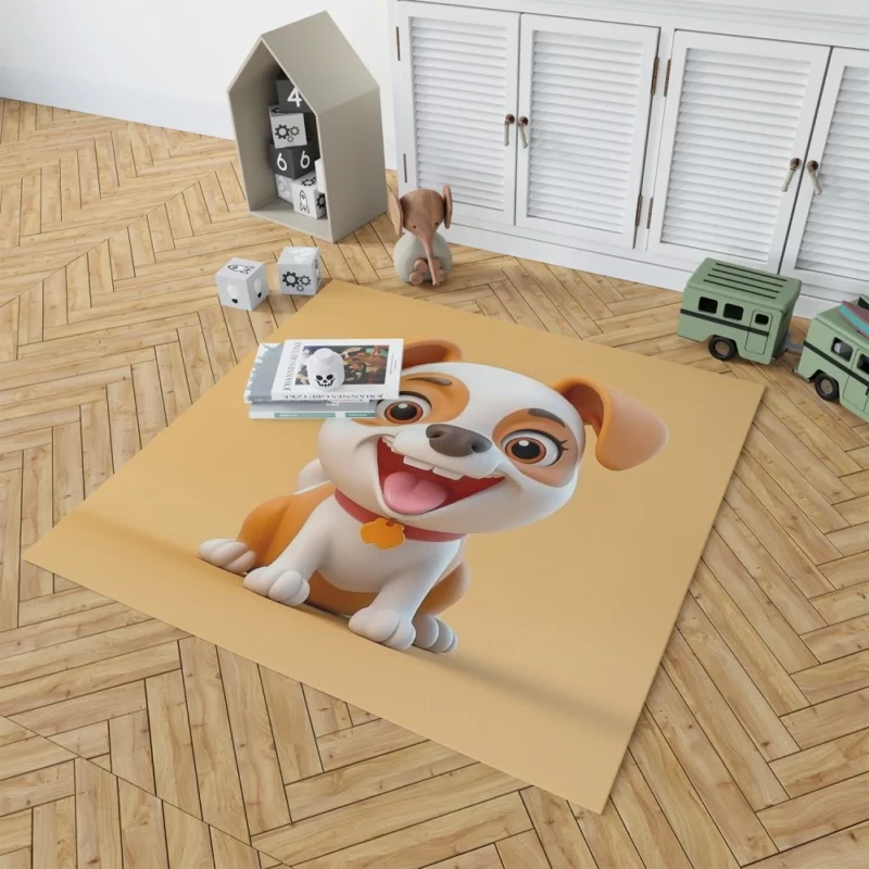 Smiling Cartoon Dog Print Rug 1