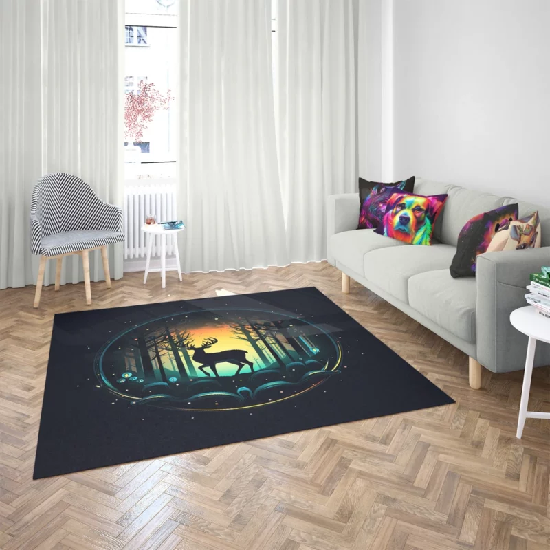 Adorable Deer Portrait Rug 2
