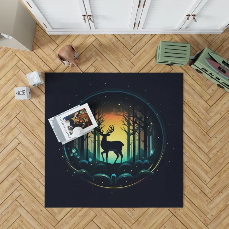Adorable Deer Portrait Rug