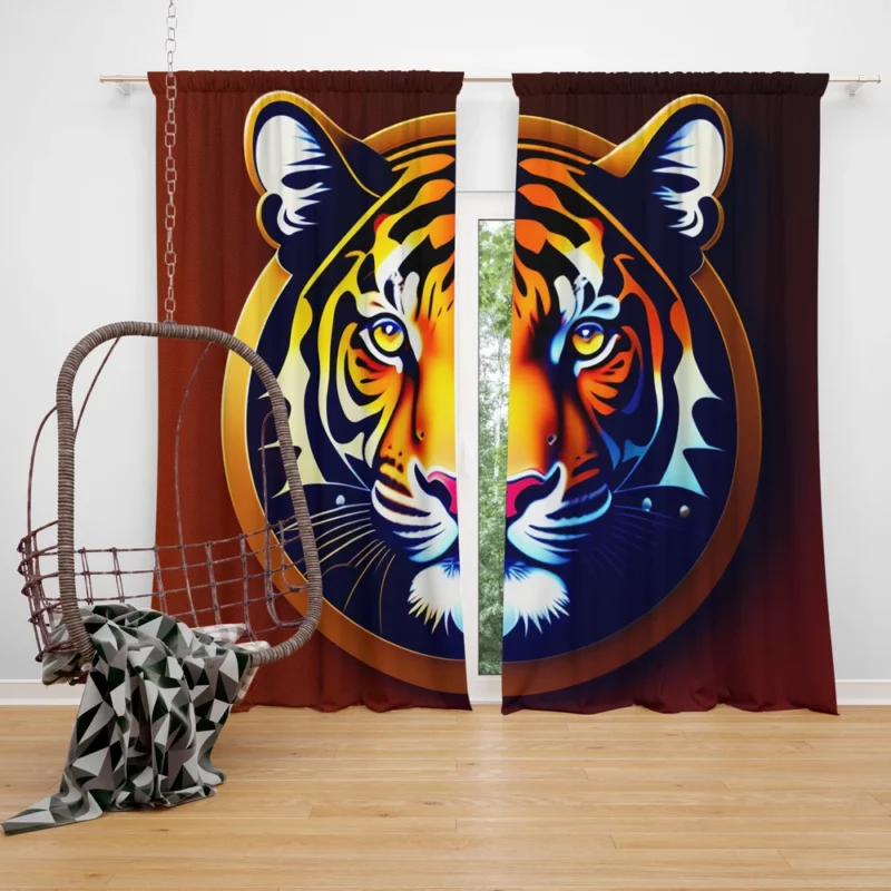 Bengal Tiger Logo Window Curtain