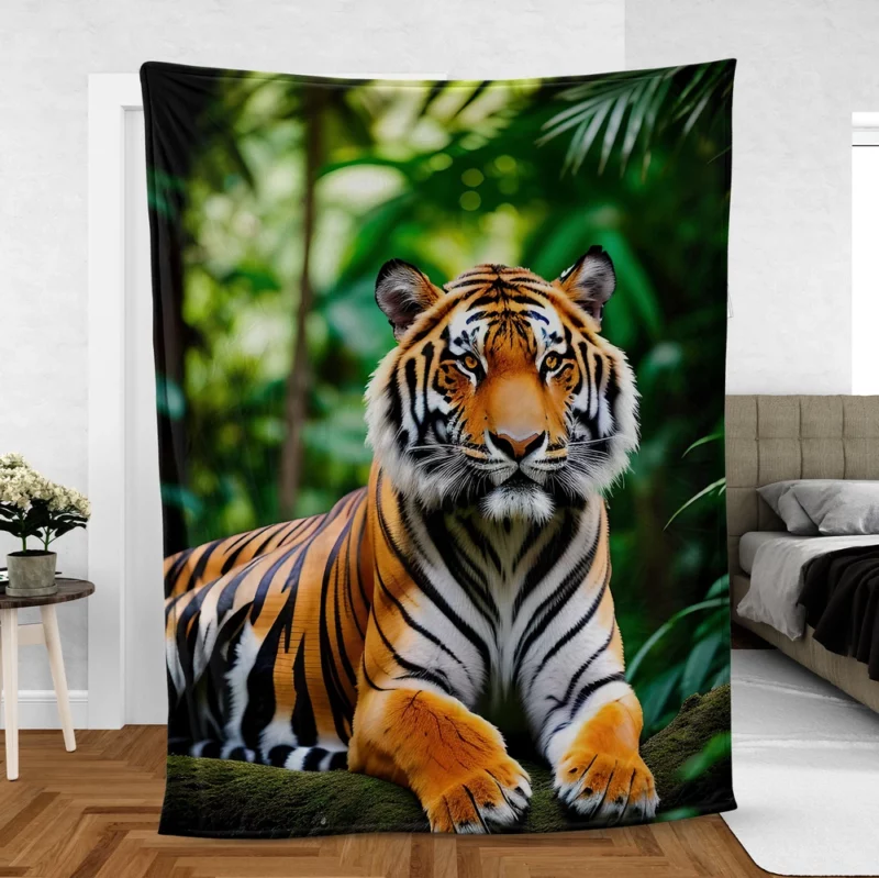 Bengal Tiger in the Jungle Fleece Blanket
