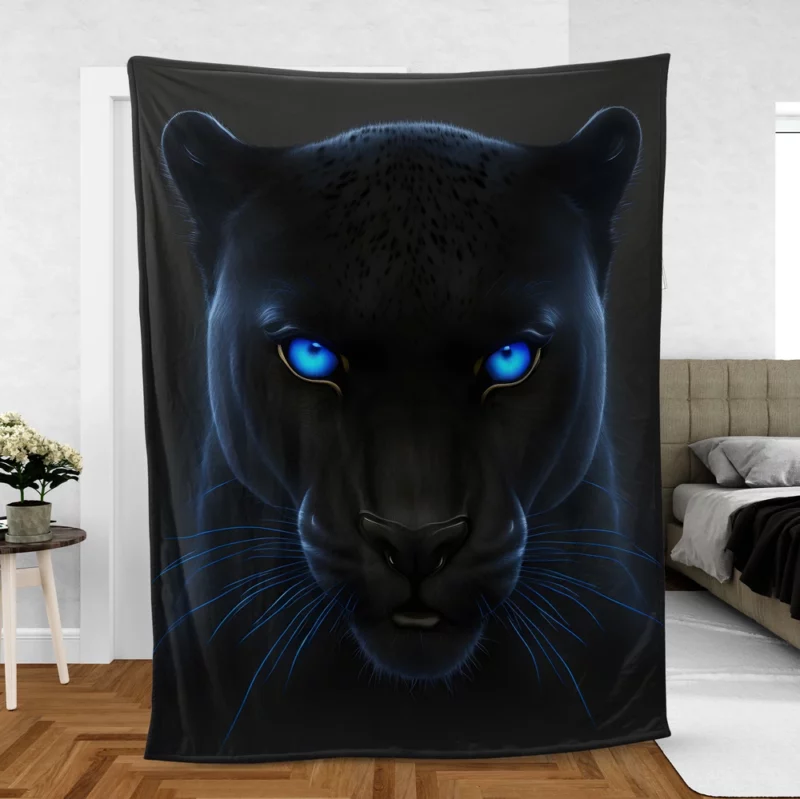 Black Panther on Black Background Fleece Blanket
