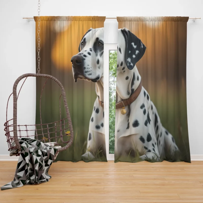 Dalmatian Dog AI Generation Window Curtain