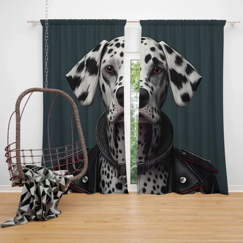 Dalmatian Puppy Rockstar Window Curtain