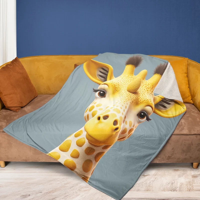 Fantastical Horned Giraffe Fleece Blanket 1