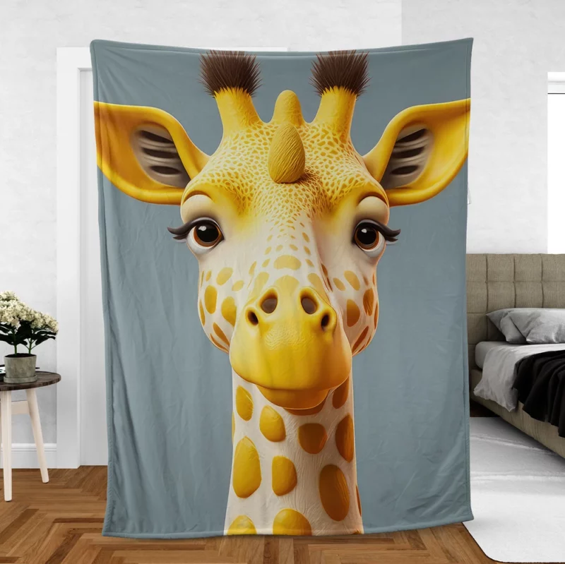 Fantastical Horned Giraffe Fleece Blanket