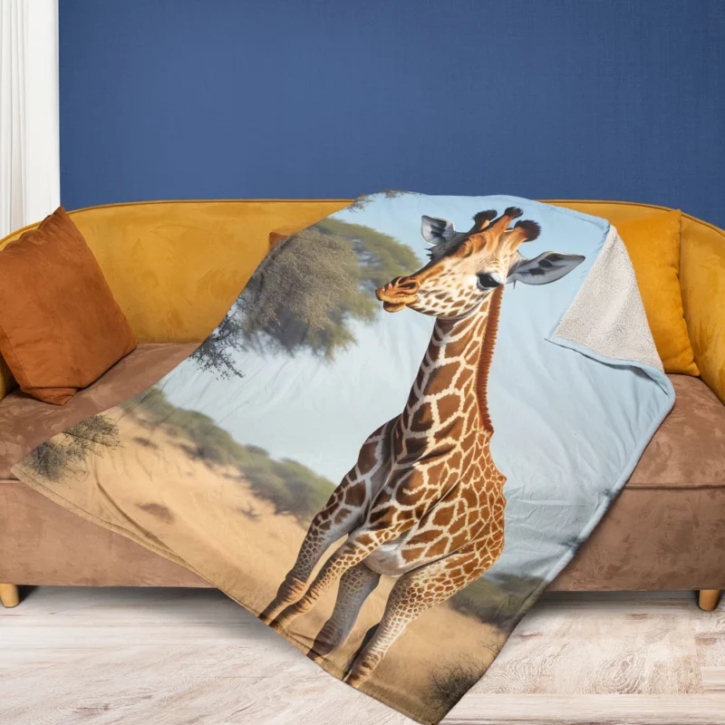 Giraffe Looking at the Camera Fleece Blanket 1