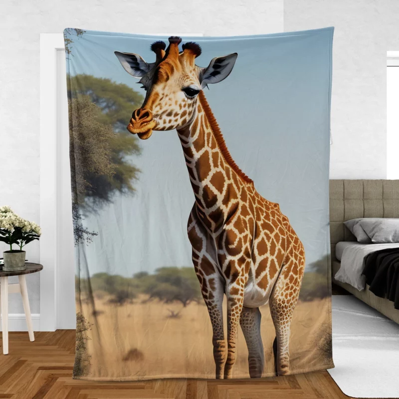 Giraffe Looking at the Camera Fleece Blanket