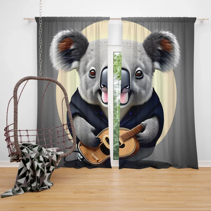 Koala Vector Illustration Window Curtain
