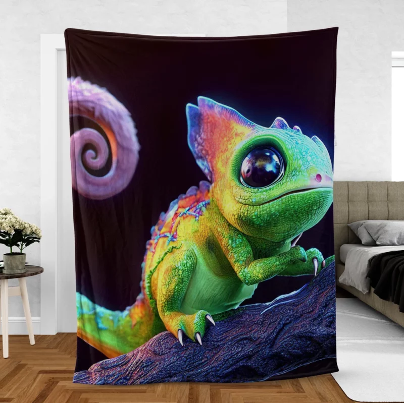 Magical Colored Lizard Fleece Blanket