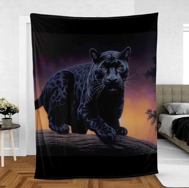 Portrait of a Malaysian Black Panther Fleece Blanket