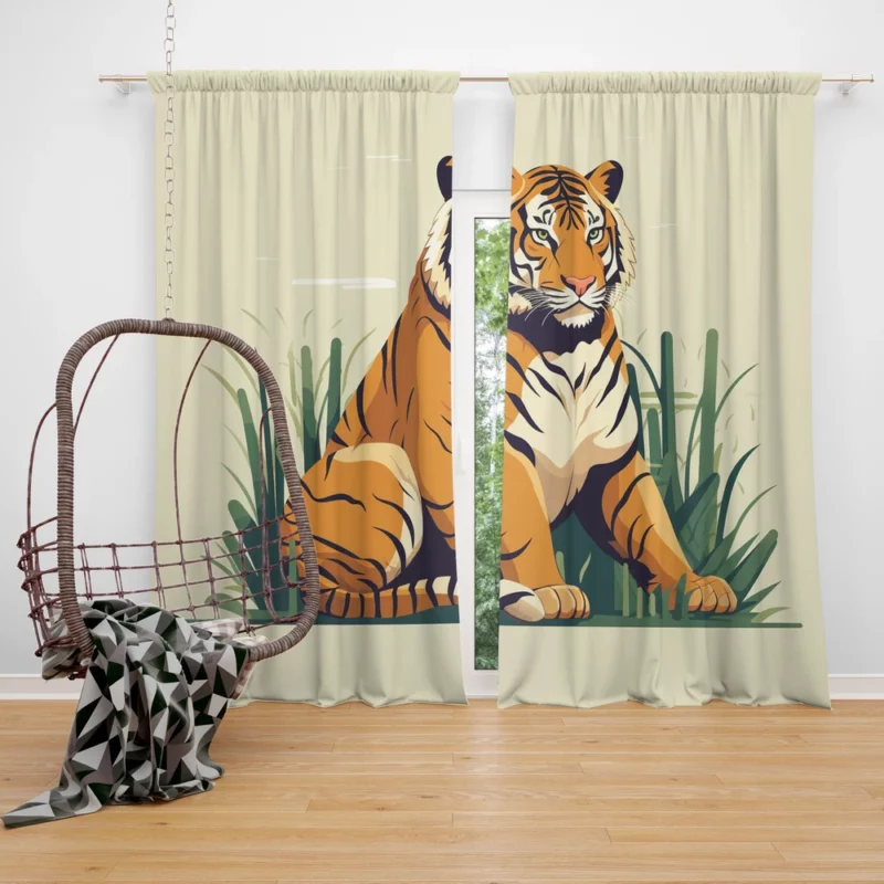 Stunning Bengal Tiger Window Curtain