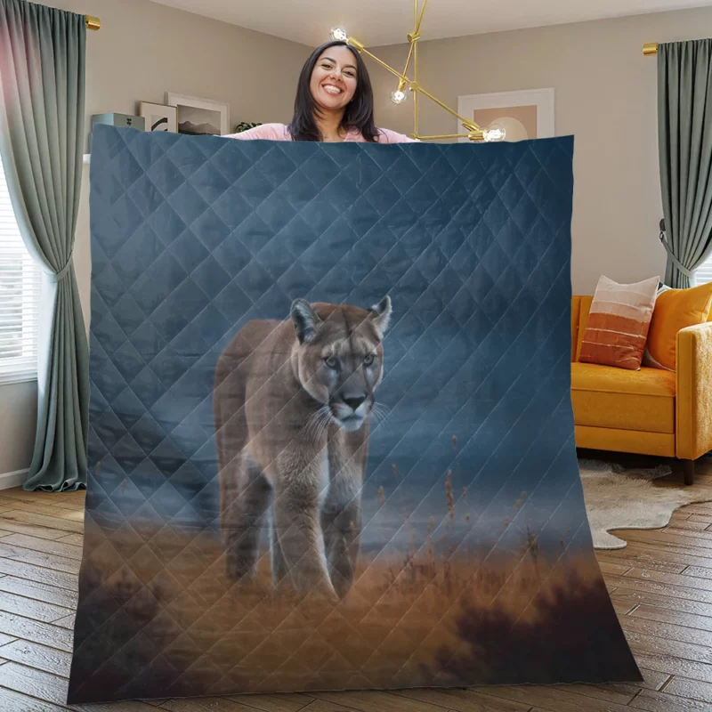 Wild Puma Photo Quilt Blanket