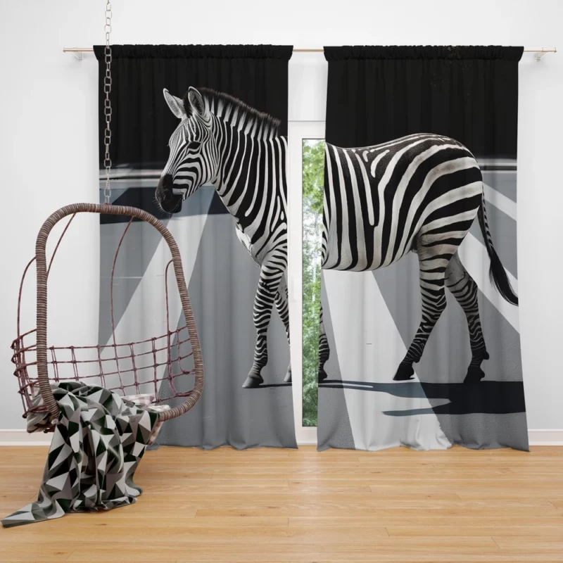 Zebra Crosswalk Window Curtain