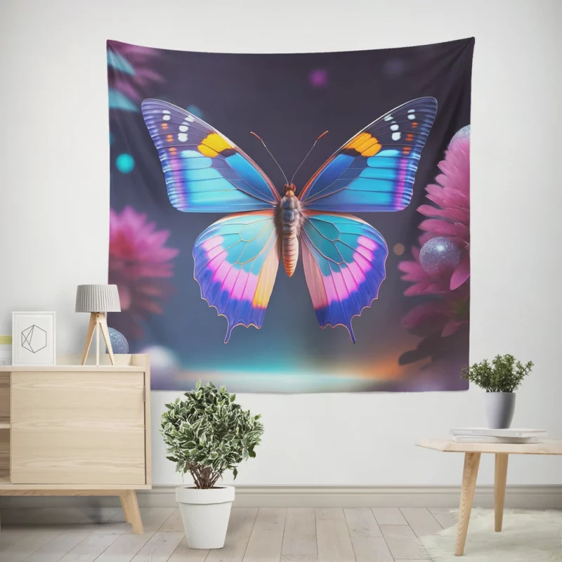3D Butterfly AI Artwork Wall Tapestry