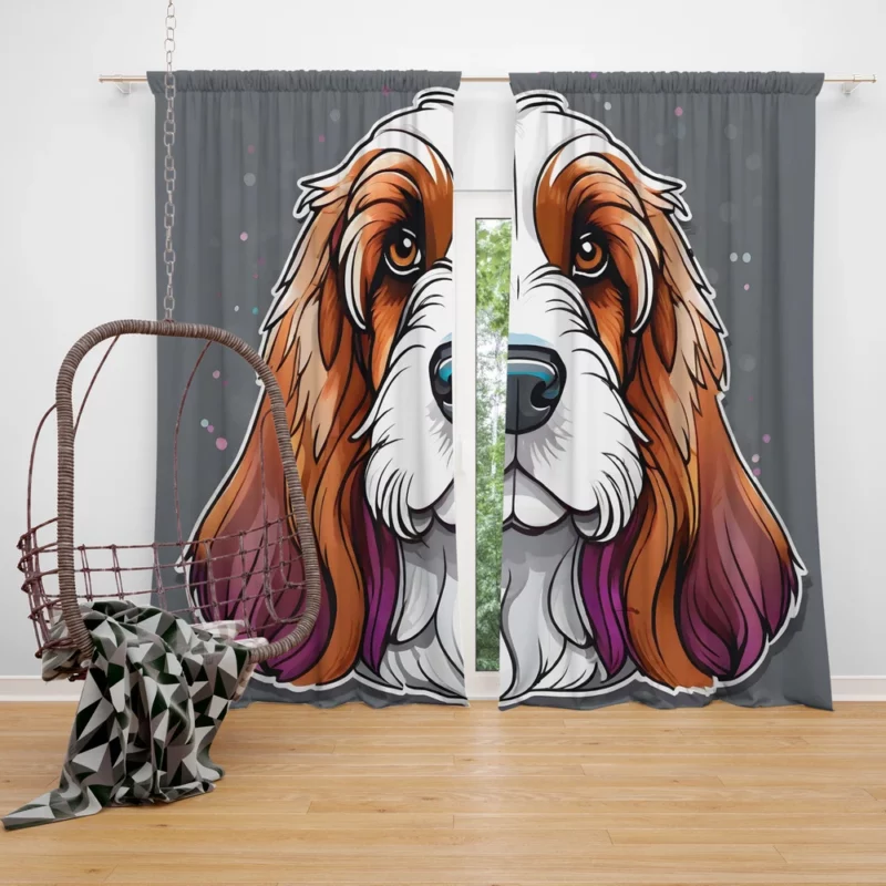 Adorable Petit Basset Griffon Vendeen Spirited Dog Curtain