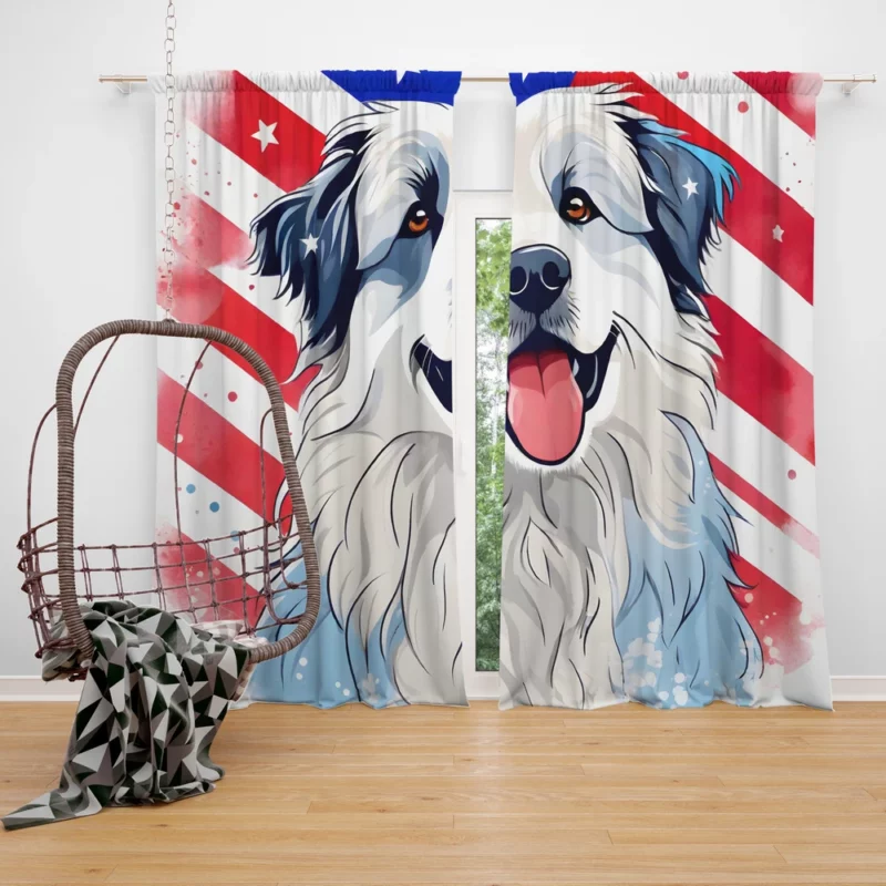 Agile Herder Pyrenean Shepherd Dog Curtain