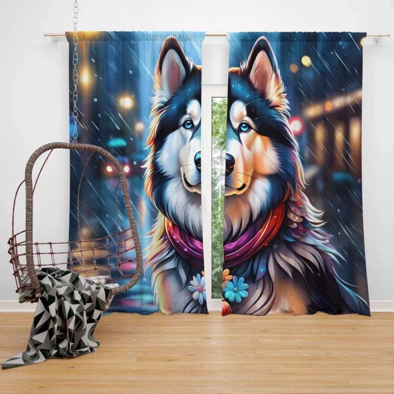 Alaskan Malamute Majesty Dog Grandeur Curtain