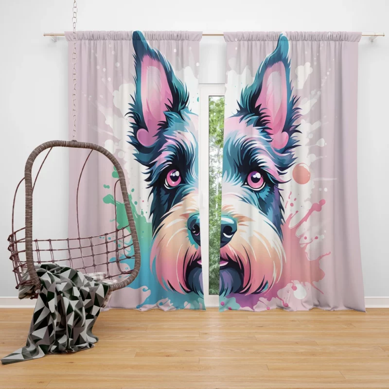 Bold and Loyal Scottish Terrier Dog Curtain