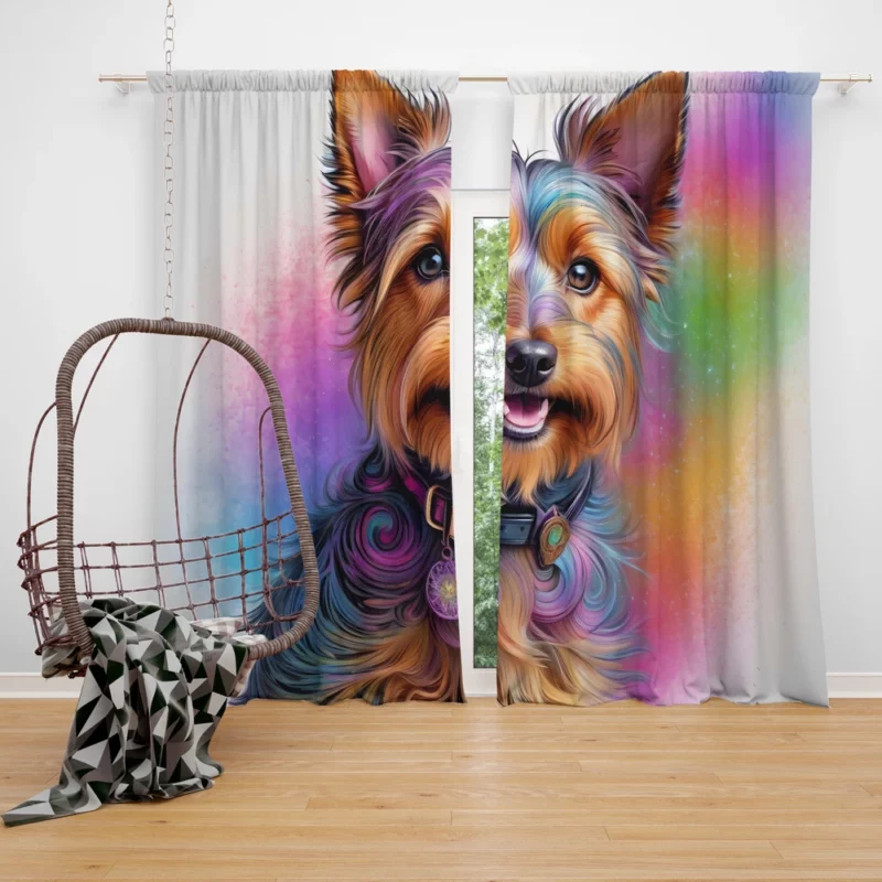 Bright-eyed Australian Terrier Beauty Dog Charm Curtain