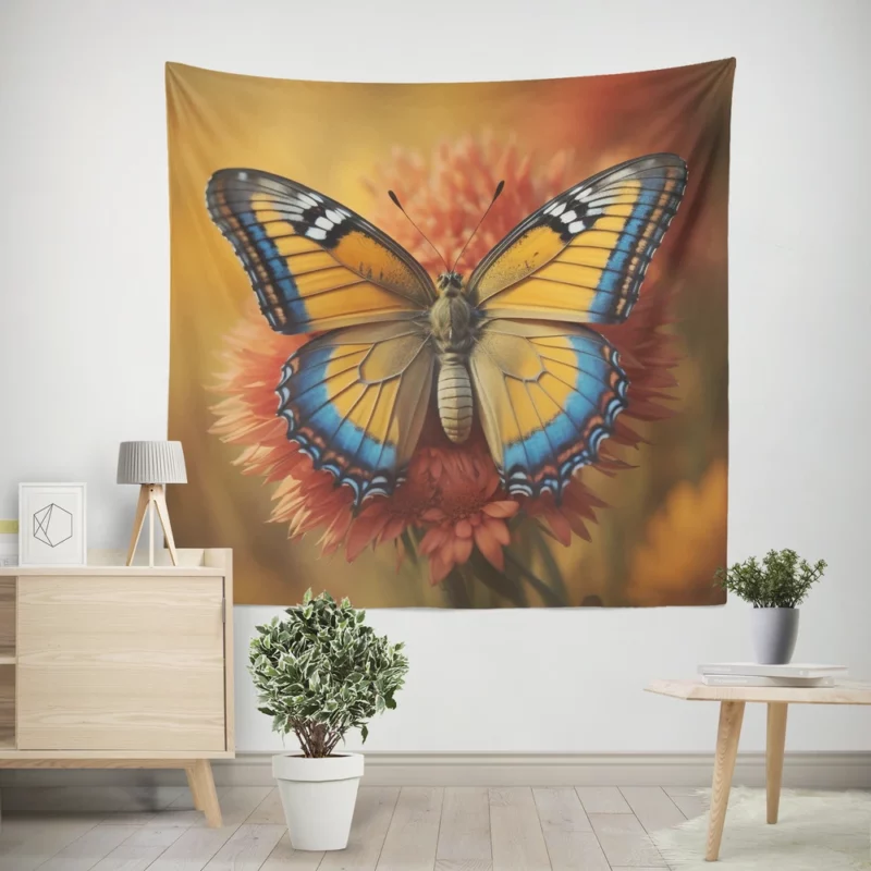 Butterfly Close-Up Portrait Wall Tapestry