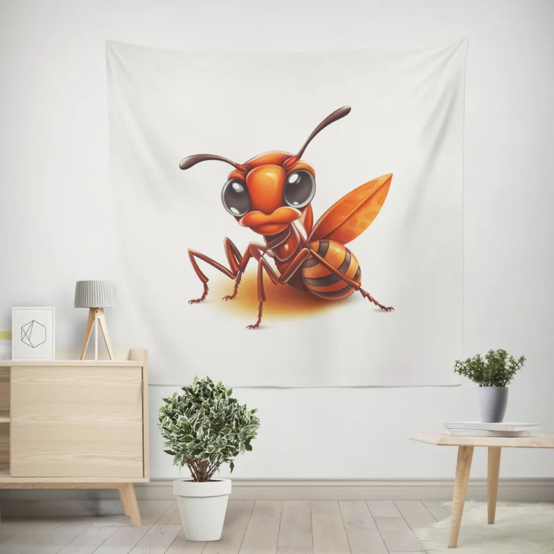 Cartoon Ant Logo Wall Tapestry