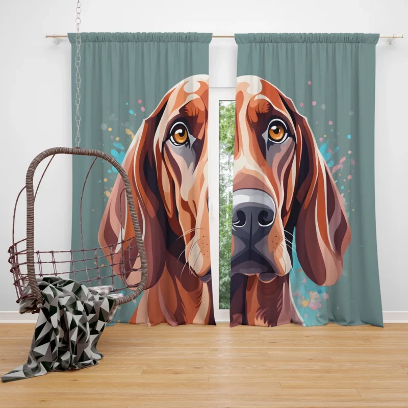 Coonhound Elegance Redbone Dog Curtain