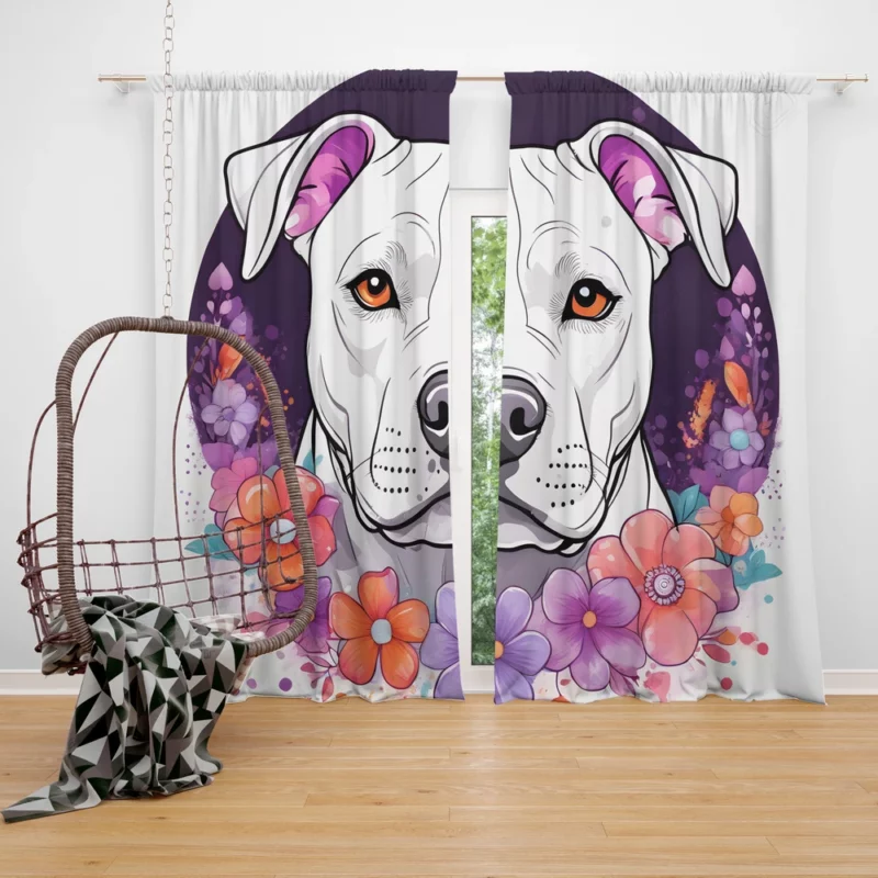 Courageous Heart American Staffordshire Terrier Dog Curtain