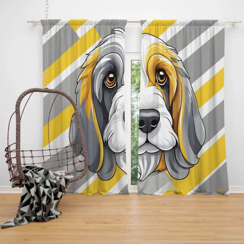 Curious Petit Basset Griffon Vendeen Small Dog Wonder Curtain