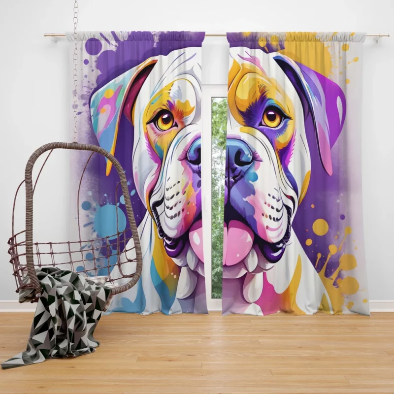 Dog Courageous Heart American Bulldog Curtain