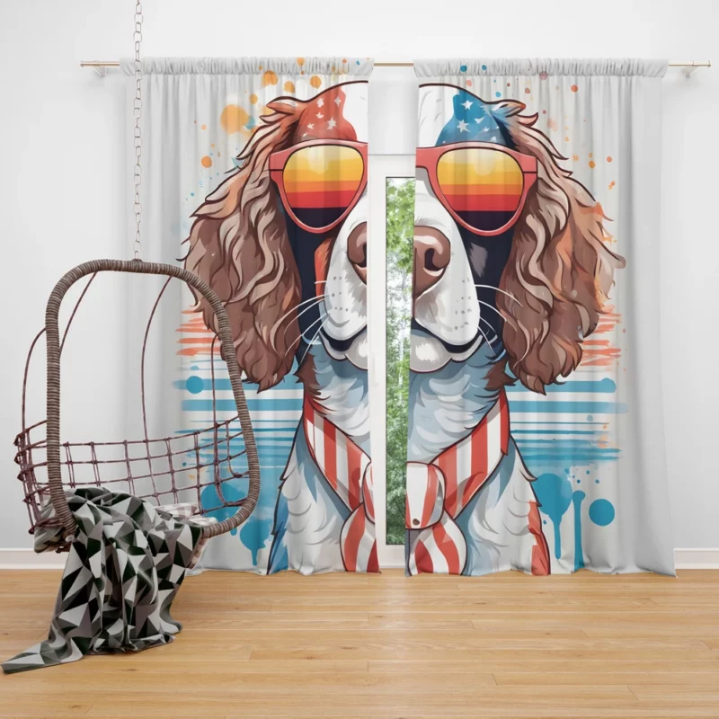 Dog Energetic Companion American Water Spaniel Curtain