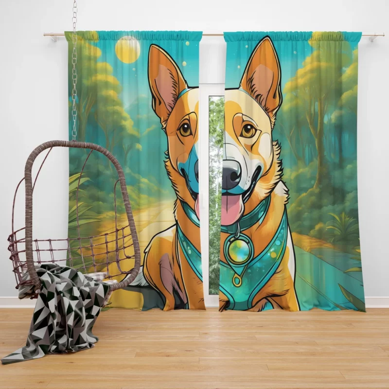 Dog Energetic Dynamo Australian Cattle Dog Cattle Herder Curtain