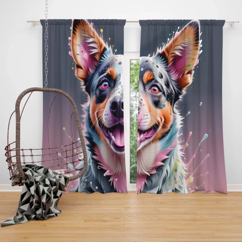 Dog Farmhand Friend Australian Cattle Curtain