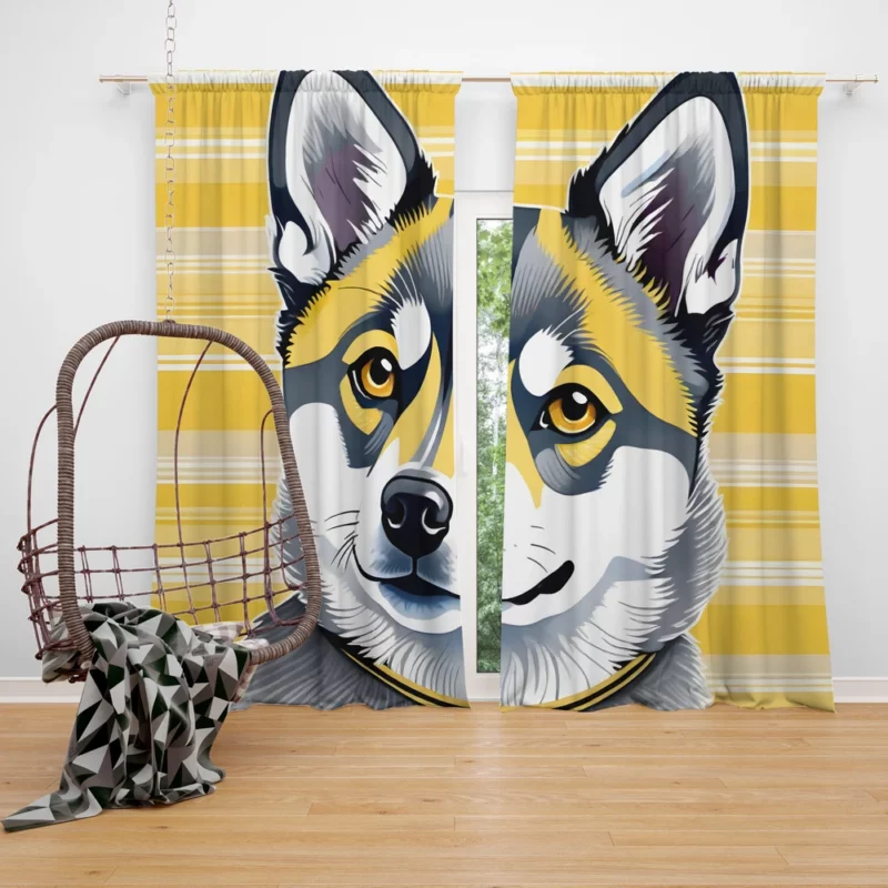 Dog Little Guardian Alaskan Klee Kai Curtain