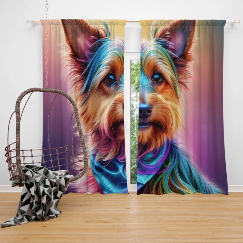 Dog Little Guardian Australian Terrier Curtain