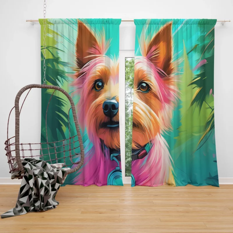 Dog Nimble Explorer Aussie Terrier Curtain