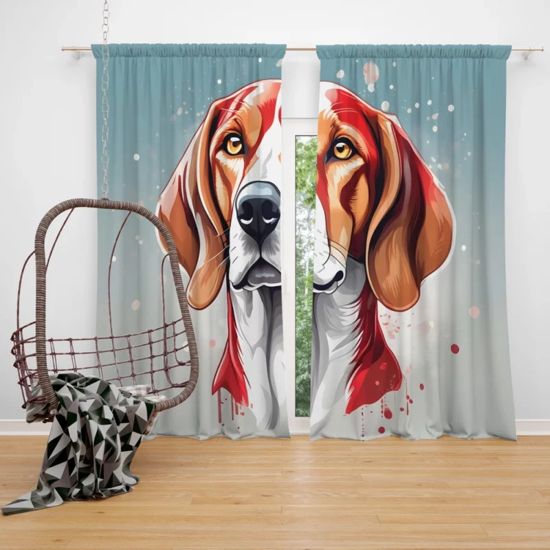 Elegant American Foxhound Beauty Dog Style Curtain