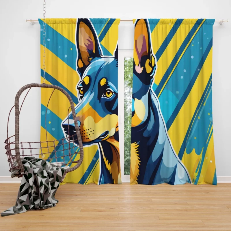 Energetic Australian Kelpie Dog Canine Athlete Curtain
