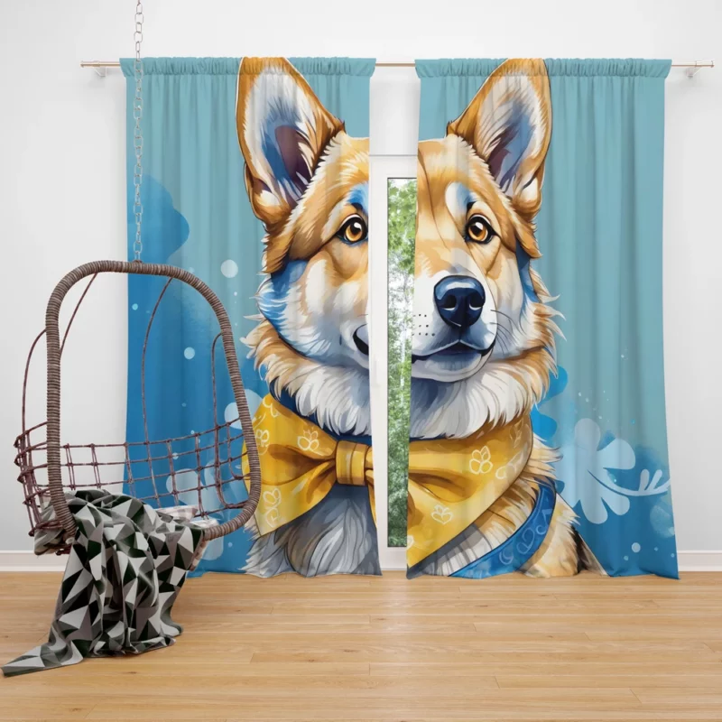 Energetic Wonder Swedish Vallhund Dog Breed Curtain