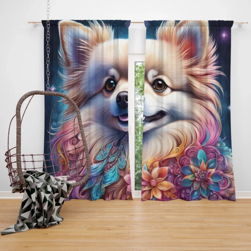 Fluff and Love Pomeranian Dog Curtain