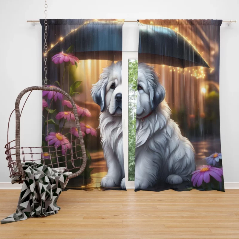 Gentle Giant Pyrenean Mastiff Dog Curtain