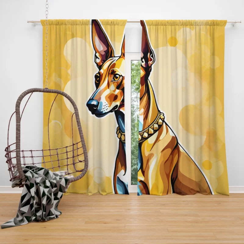 Graceful Guardian Pharaoh Hound Dog Curtain