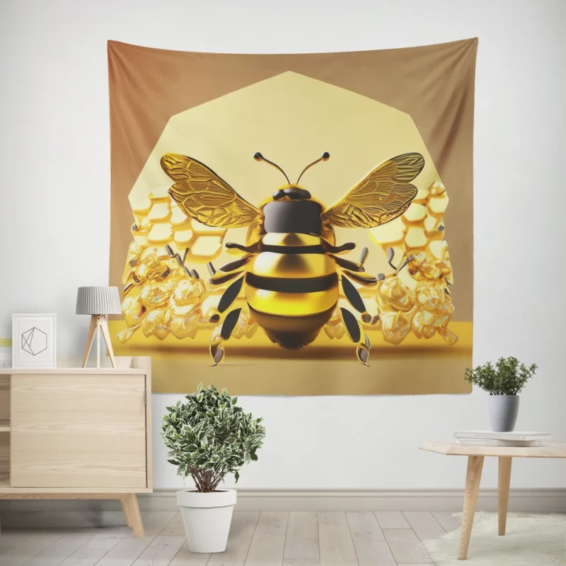 Honey Bee Collecting Nectar Wall Tapestry