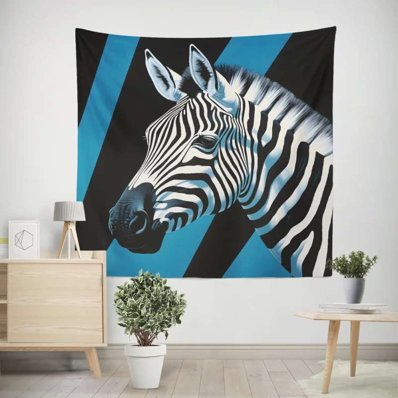 Hyperrealistic Zebra Painting Wall Tapestry