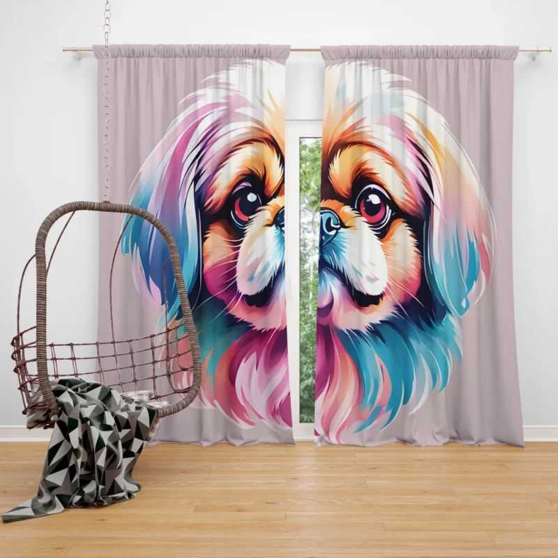 Loving Lap Dog Pekingese Charm Curtain