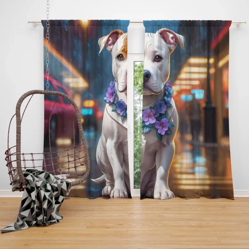 Loyal Companion American Staffordshire Terrier Dog Curtain