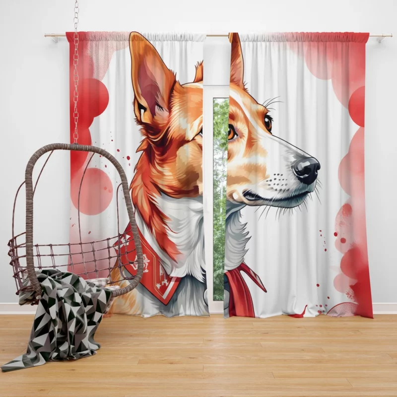 Loyal Portuguese Podengo Agile Dog Companion Curtain