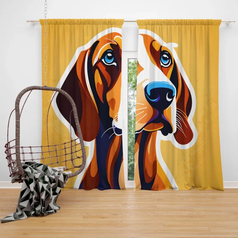 Loyal Redbone Coonhound Scent Hound Dog Curtain